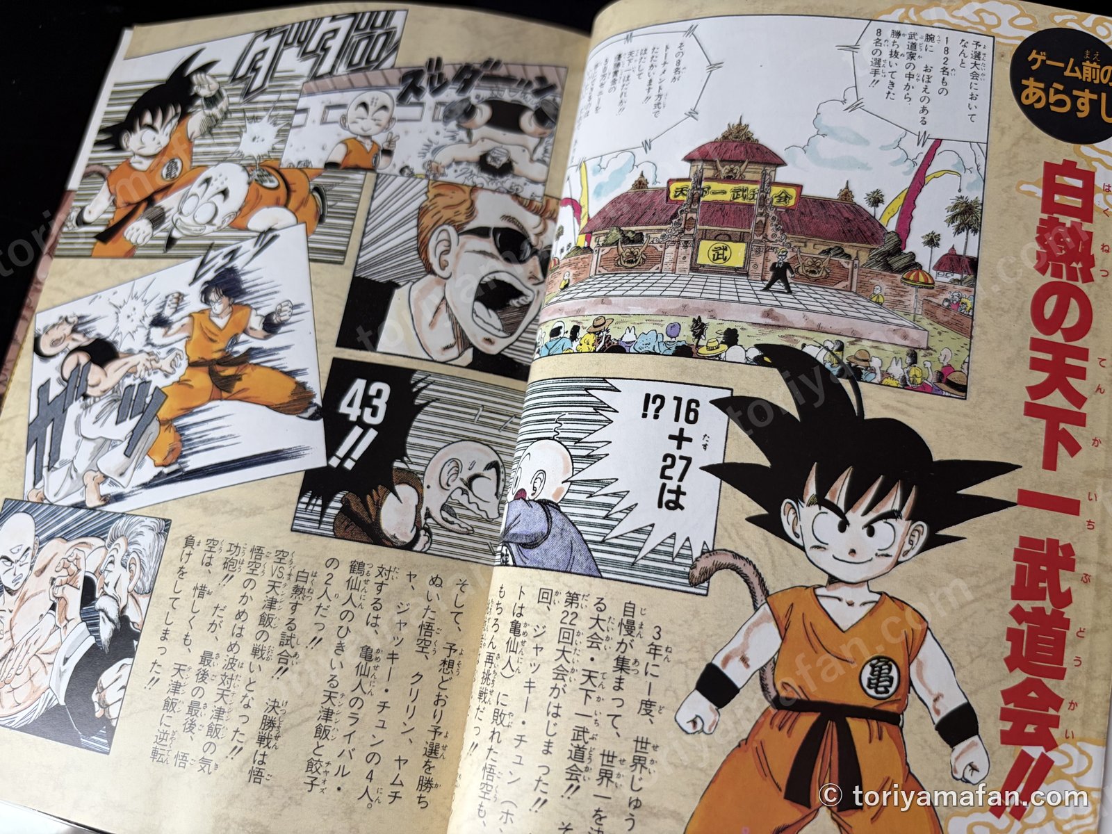 ゲーム前のあらすじのページ。白熱の天下一武道会
